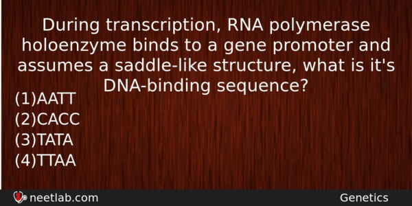 During Transcription Rna Polymerase Holoenzyme Binds To A Gene Promoter Biology Question 