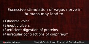 Excessive Stimulation Of Vagus Nerve In Humans May Lead To Biology Question