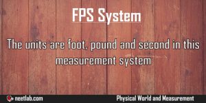 Fps System Physical World And Measurement Explanation