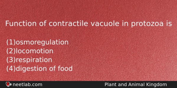 Function Of Contractile Vacuole In Protozoa Is Biology Question 