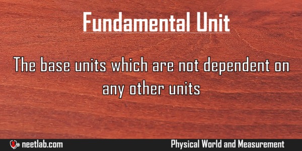 Fundamental Unit Physical World And Measurement Explanation 