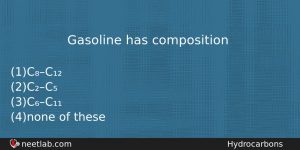 Gasoline Has Composition Chemistry Question