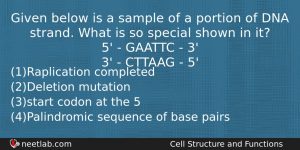 Given Below Is A Sample Of A Portion Of Dna Biology Question