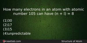 How Many Electrons In An Atom With Atomic Number 105 Chemistry Question