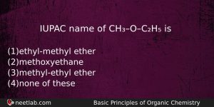 Iupac Name Of Choch Is Chemistry Question