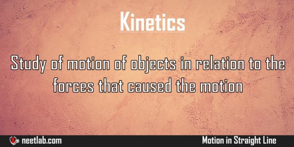 Kinetics Motion In Straight Line Explanation 