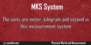 Mks System Physical World And Measurement Explanation