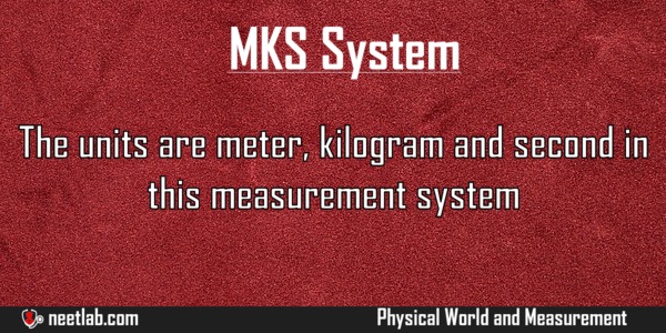 Mks System Physical World And Measurement Explanation 