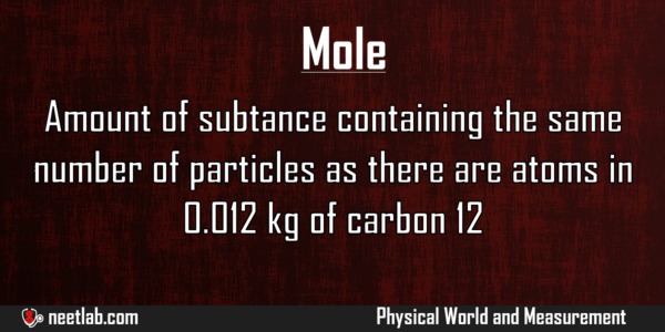 Mole Physical World And Measurement Explanation 