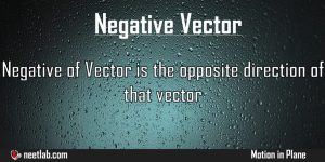 Negative Vector Motion In Plane Explanation