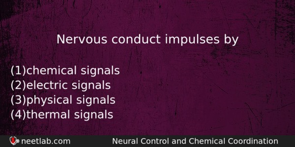 Nervous Conduct Impulses By Biology Question 