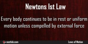 Newtons Ist Law Laws Of Motion Explanation