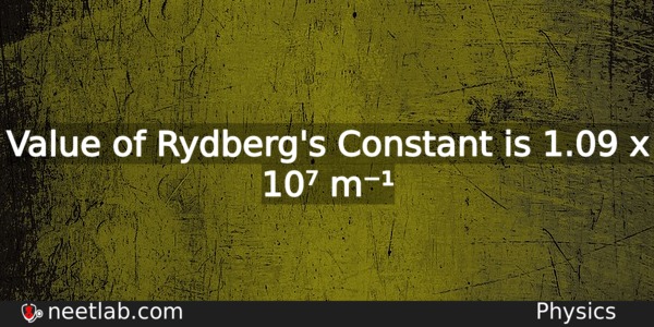 Rydbergs Constant Physics