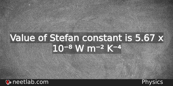 Stefans Constant Physics