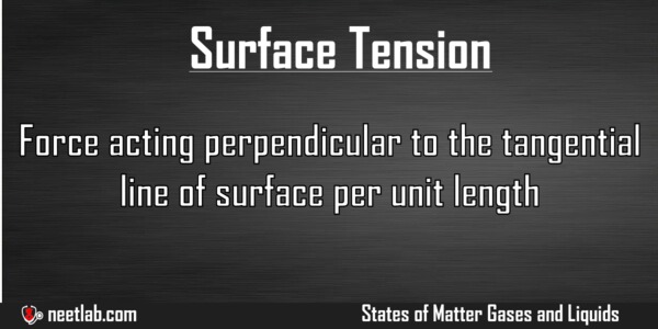 Surface Tension States Of Matter Gases And Liquids Explanation 