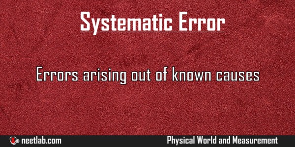 Systematic Error Physical World And Measurement Explanation 