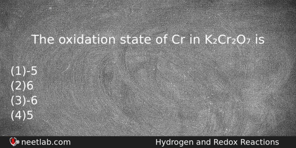 The Oxidation State Of Cr In Kcro Is Chemistry Question 