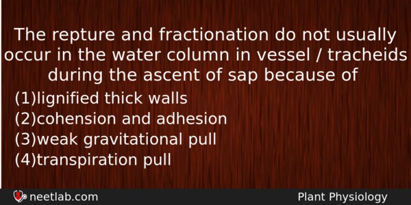 The Repture And Fractionation Do Not Usually Occur In The Biology Question 