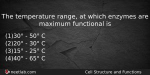 The Temperature Range At Which Enzymes Are Maximum Functional Is Biology Question