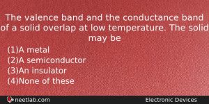 The Valence Band And The Conductance Band Of A Solid Physics Question