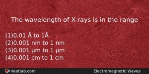 The Wavelength Of Xrays Is In The Range Physics Question