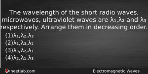 The Wavelength Of The Short Radio Waves Microwaves Ultraviolet Waves Physics Question