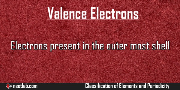 Valence Electrons Classification Of Elements And Periodicity Explanation 