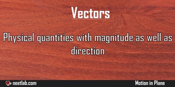 Vectors Motion In Plane Explanation 