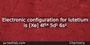 What Is The Electronic Configuration For Lutetium Chemistry