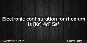 What Is The Electronic Configuration For Rhodium Chemistry