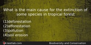 What Is The Main Cause For The Extinction Of Some Biology Question