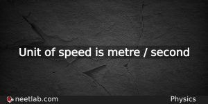 What Is The Unit Of Speed Physics