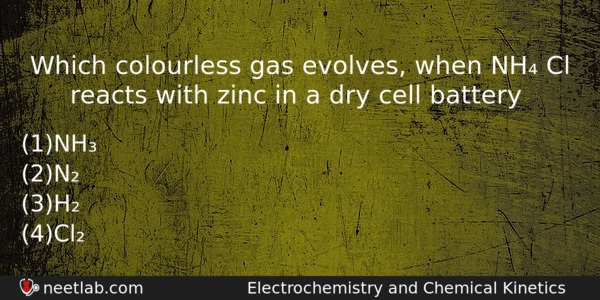Which Colourless Gas Evolves When Nh Cl Reacts With Zinc Chemistry Question 