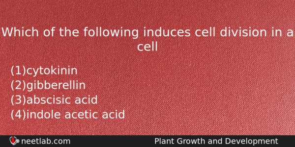 Which Of The Following Induces Cell Division In A Cell Biology Question 