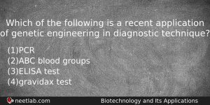 Which Of The Following Is A Recent Application Of Genetic Biology Question