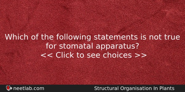 Which Of The Following Statements Is Not True For Stomatal Biology Question 