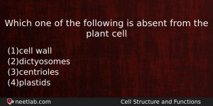 Which One Of The Following Is Absent From The Plant Biology Question