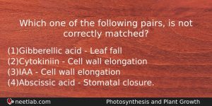 Which One Of The Following Pairs Is Not Correctly Matched Biology Question