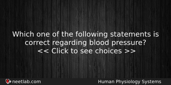 Which One Of The Following Statements Is Correct Regarding Blood Biology Question 