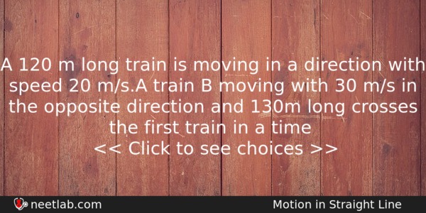 A 120 M Long Train Is Moving In A Direction Physics Question 