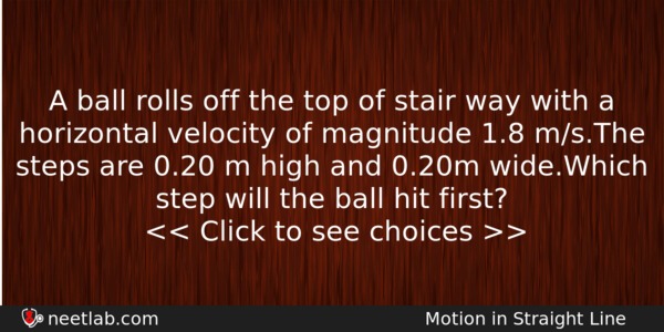A Ball Rolls Off The Top Of Stair Way With Physics Question 