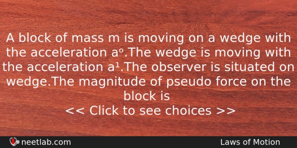 A Block Of Mass M Is Moving On A Wedge Physics Question 