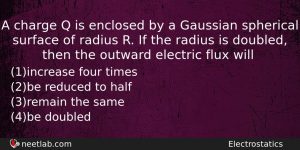 A Charge Q Is Enclosed By A Gaussian Spherical Surface Physics Question