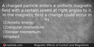 A Charged Particle Enters A Uniform Magnetic Field With A Physics Question