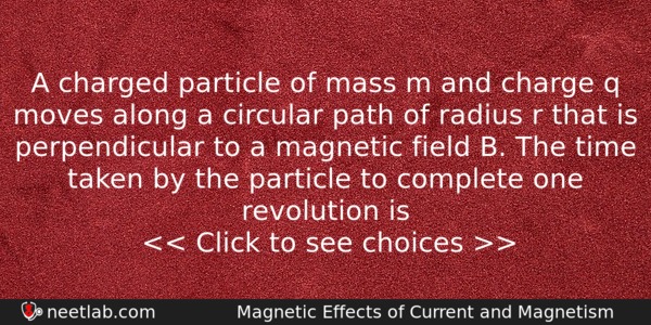 A Charged Particle Of Mass M And Charge Q Moves Physics Question 
