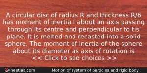 A Circular Disc Of Radius R And Thickness R6 Has Physics Question