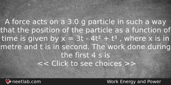A Force Acts On A 30 G Particle In Such Physics Question 