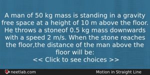 A Man Of 50 Kg Mass Is Standing In A Physics Question