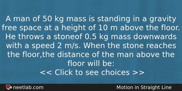 A Man Of 50 Kg Mass Is Standing In A Physics Question 