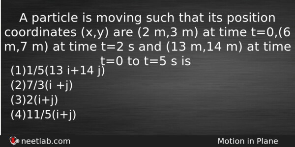 A Particle Is Moving Such That Its Position Coordinates Xy Physics Question 